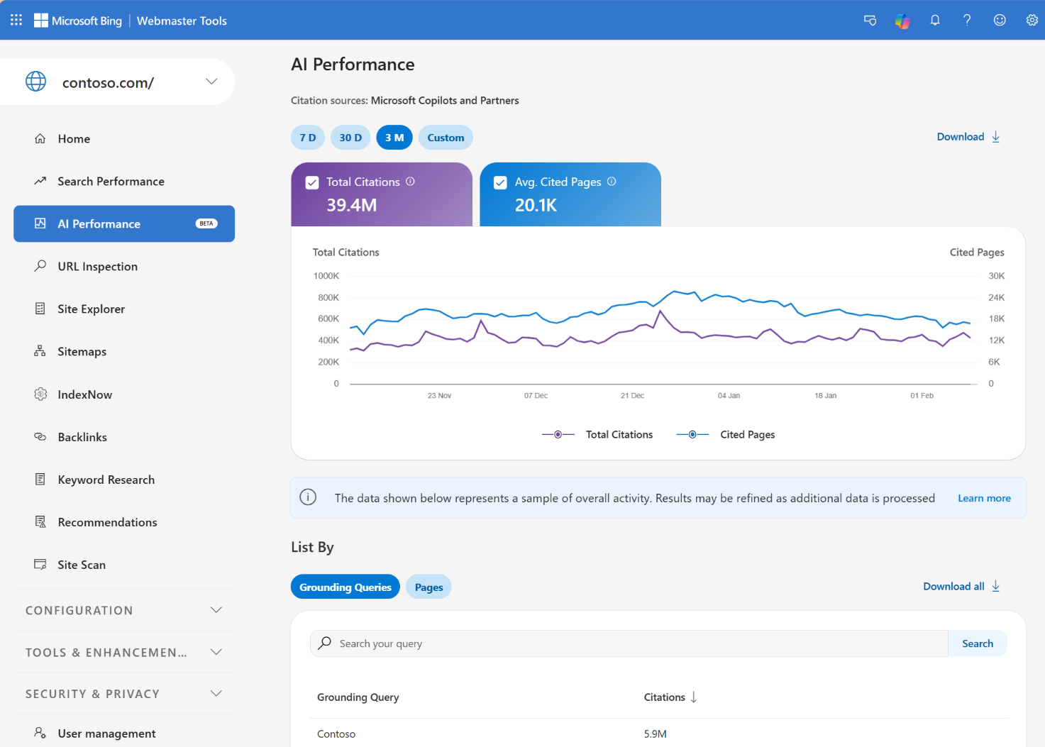 Bing Webmaster Tools Introduces AI Performance in Public Preview